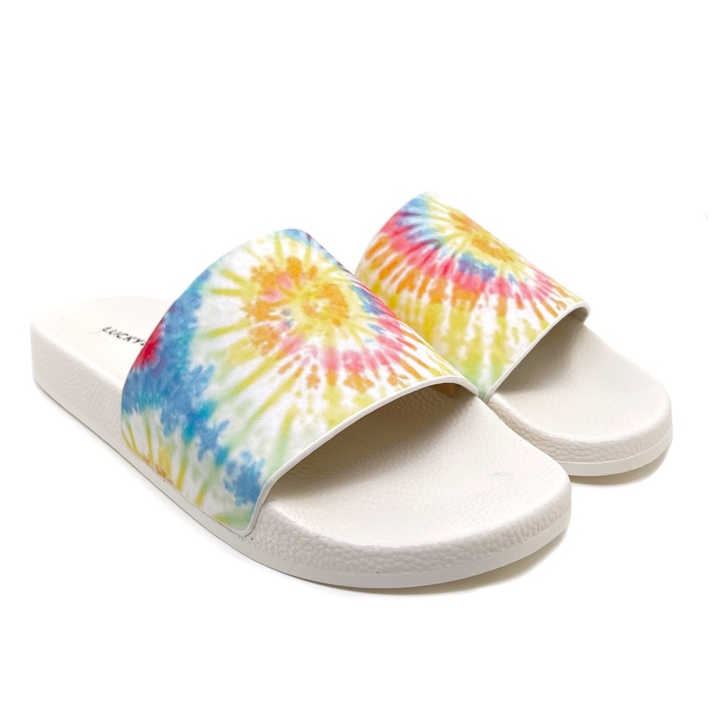 Lucky Brand Parker Pool Slide Pastel Tie Dye Size 10